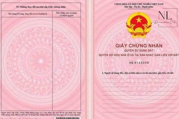 Nội dung chính thể hiện trên sổ hồng