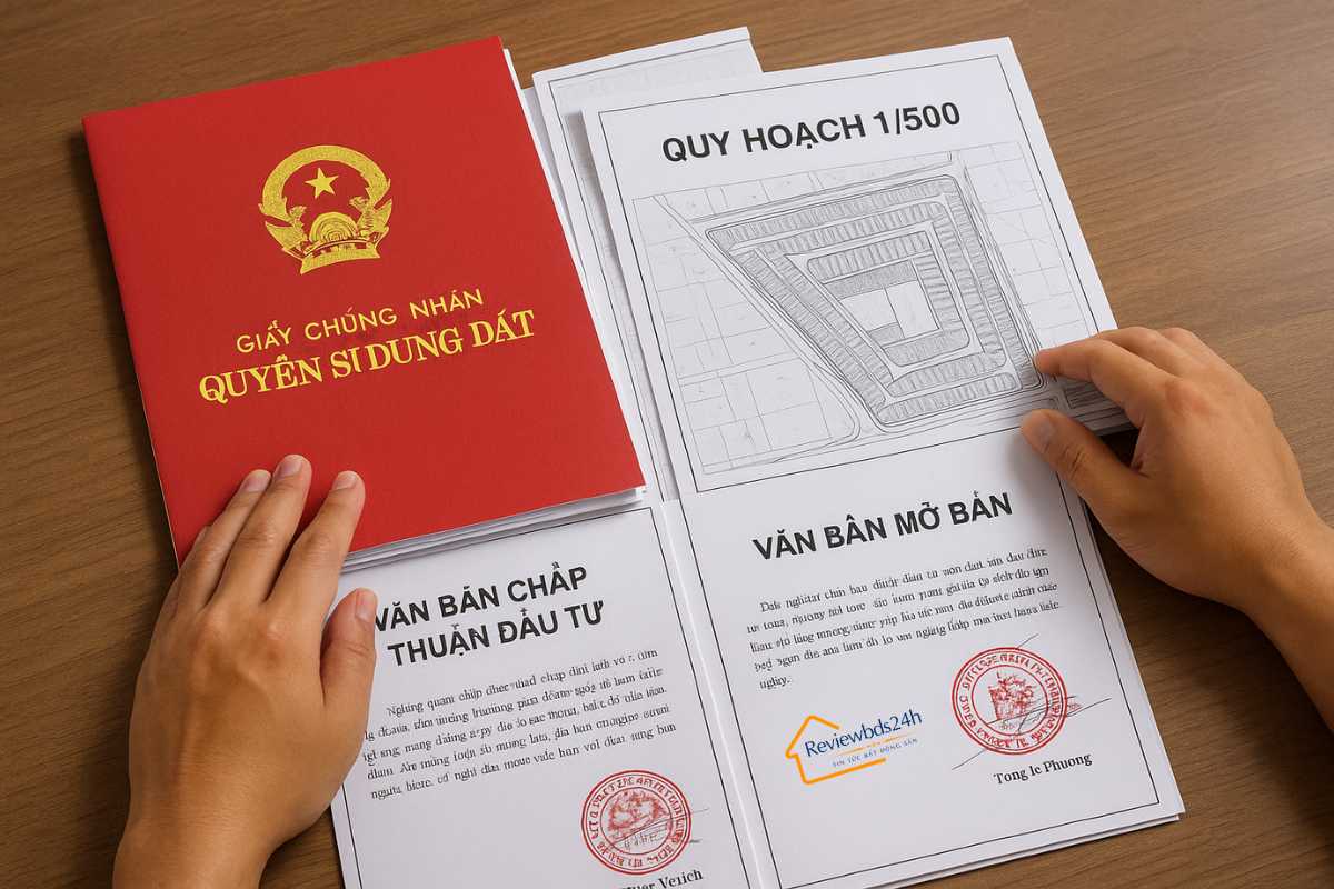 Pháp lý dự án đất nền: Điều kiện, hồ sơ và cách kiểm tra an toàn khi đầu tư 2025 4 Điều kiện pháp lý bắt buộc để dự án đất nền được mở bán