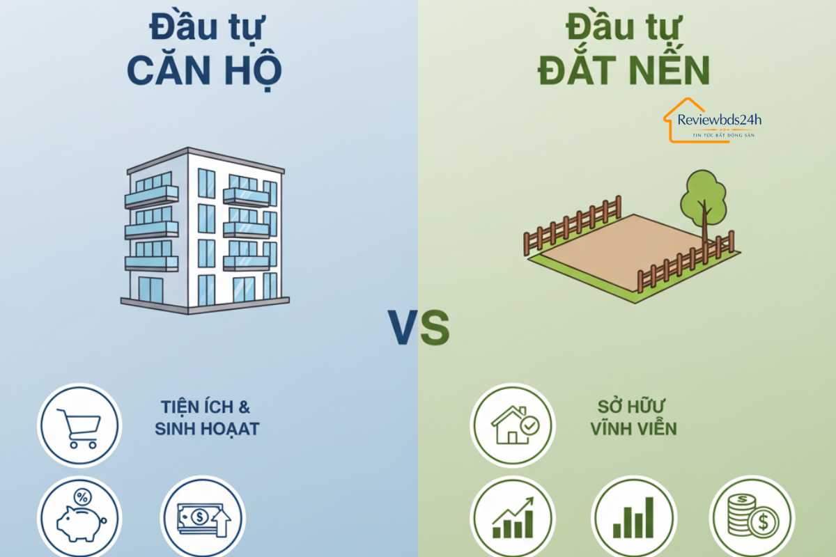 So sánh chi tiết: Căn hộ vs Đất nền