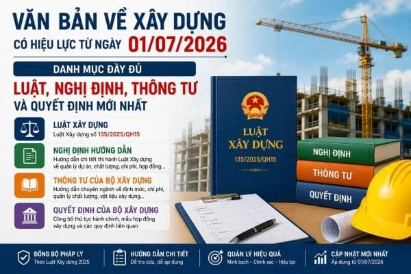 Văn bản về xây dựng có hiệu lực từ ngày 01/07/2026: