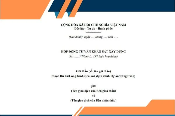 Mẫu hợp đồng tư vấn khảo sát xây dựng