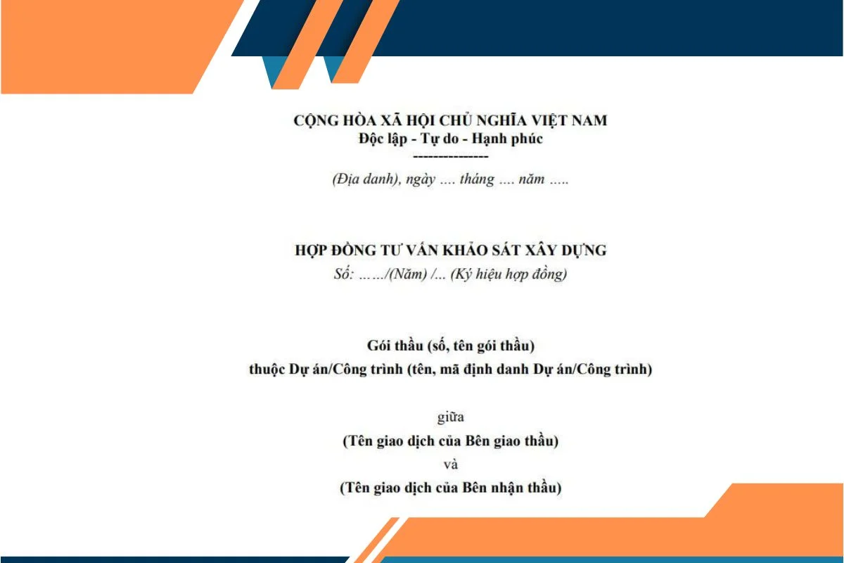 Mẫu hợp đồng tư vấn khảo sát xây dựng