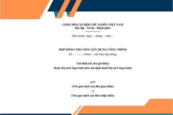 Mẫu hợp đồng thi công xây dựng