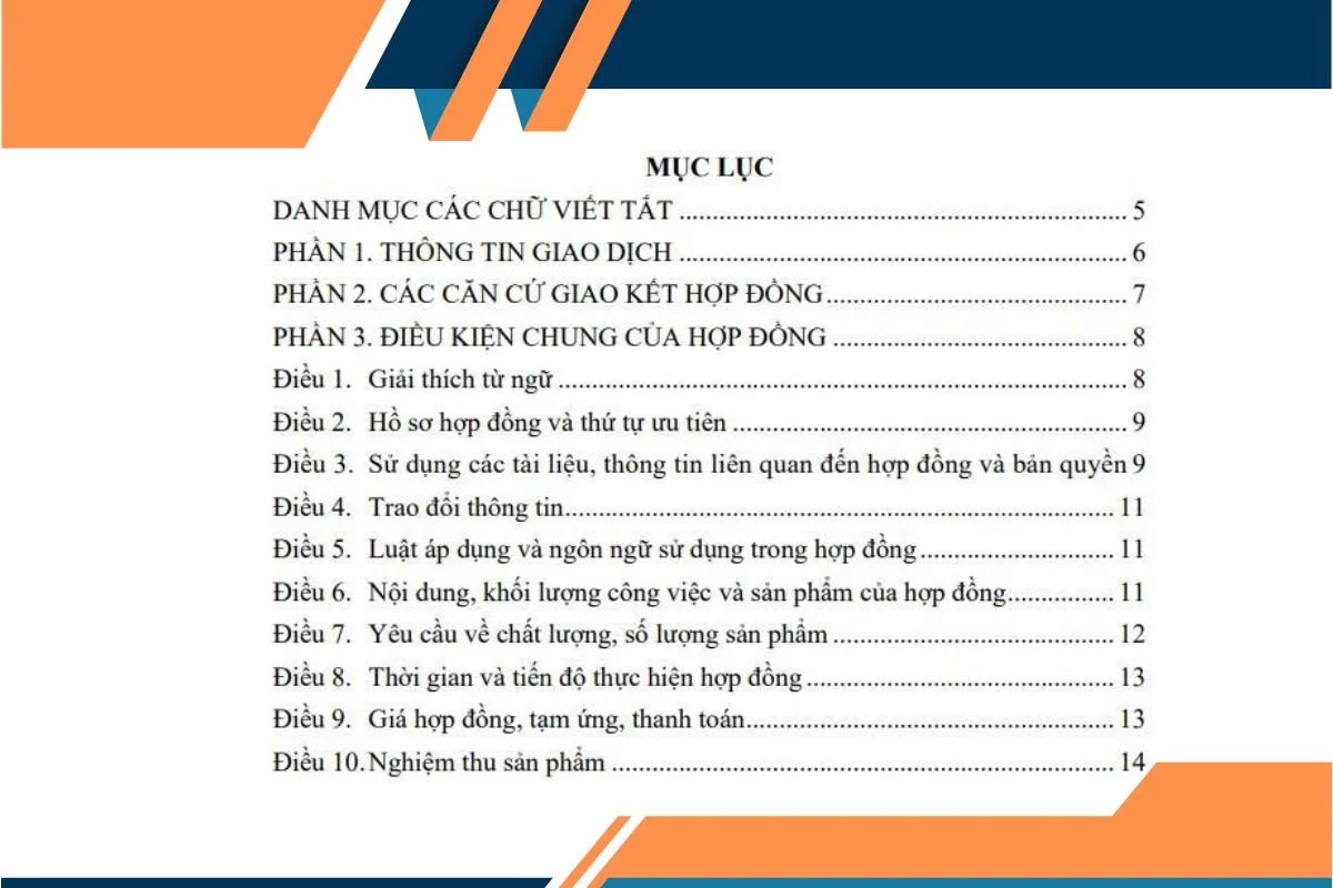 Nội dung chính của mẫu hợp đồng tư vấn khảo sát xây dựng