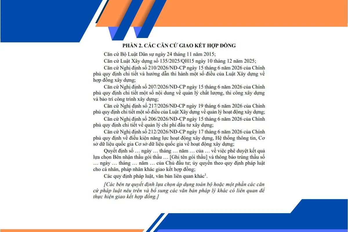 Mẫu hợp đồng được áp dụng trong trường hợp nào?