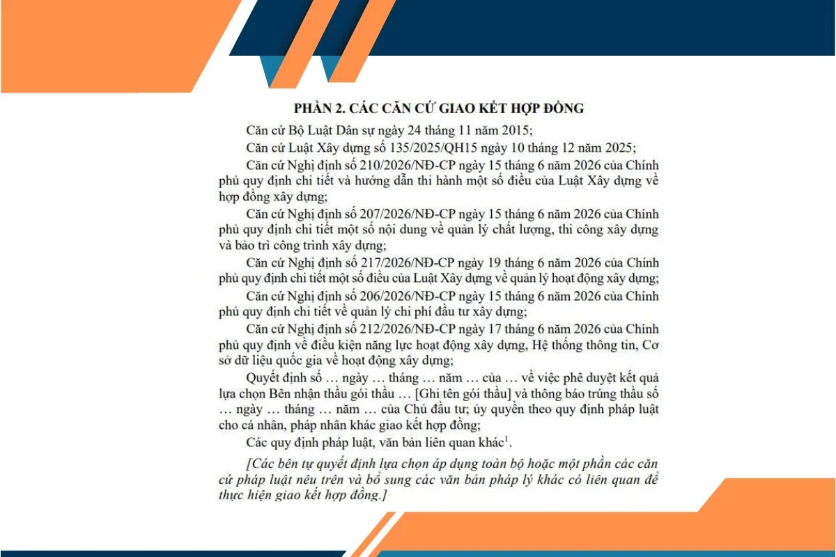 Phạm vi áp dụng của mẫu hợp đồng
