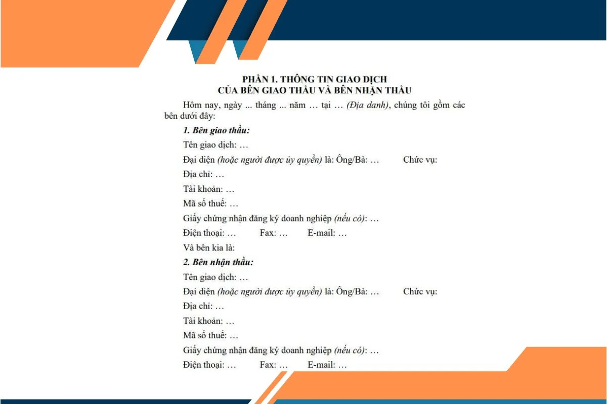 Mẫu hợp đồng thi công xây dựng mới nhất