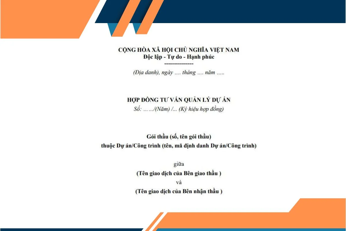 Mẫu hợp đồng tư vấn quản lý dự án mới nhất theo Quyết định 1040/QĐ-BXD 4 Nội dung chính của mẫu hợp đồng